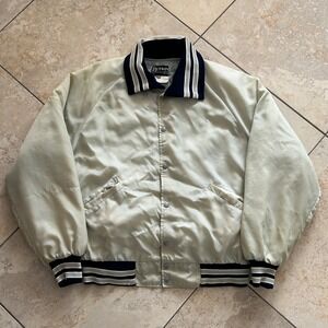 Vintage Butwin Bomber Men XXL Silver Varsity VFW 2480 Port Clinton Ohio USA READ